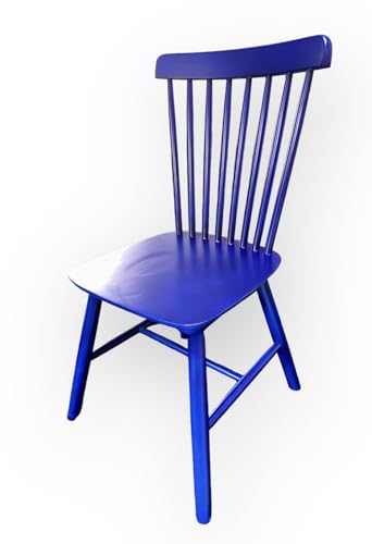 AWC Windsor Stuhl, Küchenstuhl, Holzstuhl, Esszimmerstuhl, Strossenstuhl, skandinavisch, Vintage, Sitzmöbel, Esszimmerstühle, Stühle, Küchenstühle, Chairs, Wishbone Chair, Bistrostühle (Blau)