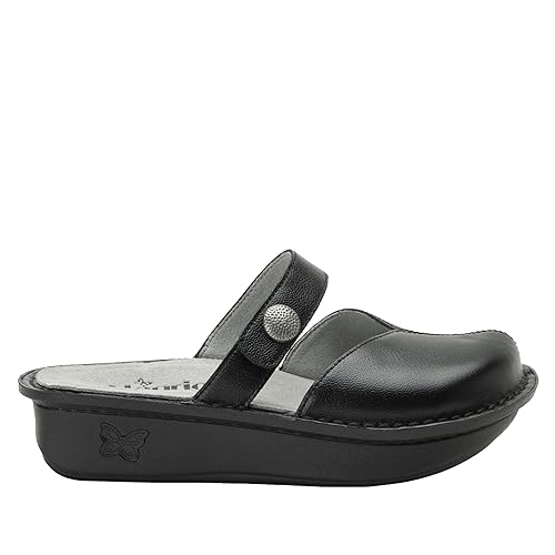 Image of Alegria Women Kamila - Timeless Comfort, Arch Support and Style for Everyday Elegance - Nursing and Healthcare Professionals Slip-Resistant Mules - Open Back Leather Comfort Walking Clog Shoes