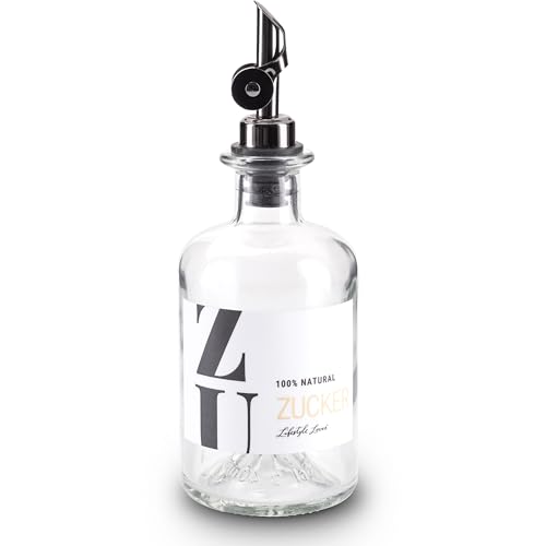 Lifestyle Lover Zuckerstreuer, Glas 350ml Flasche, Dosierer aus...