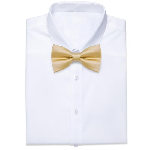 Image of YourTies Bow Ties for Men Pretied Bowties Solid Color Satin Bow Tie Formal Business Tuxedo Wedding Party Prom