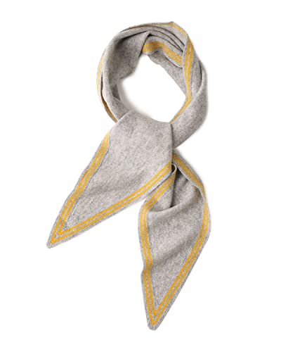 100% Cashmere Diamond-Shaped Small Neck Scarf, Super Soft Warm Knitted Neckerchief for Women Girls, Spring Autumn Versatile Triangle Scarf Short Knit Collar Scarves for All Seasons, Best Gift Gray2