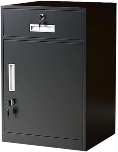 Barino オフィスキャビネット ファイル デスクワゴン サイドワゴン スチール製 サビ止め塗装 机下収納 完成品 大容量 鍵付き 引き出し 扉付き 袖机 オフィス 事務所 更衣室 学校 業務用 オフィスサイド、テーブル下ファイル、データ、小型 ロック付