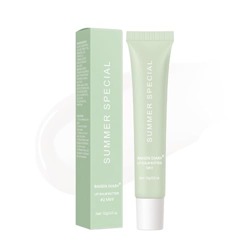 BAISEN DIARY Summer Special Lip Butter Balm - Ultra-Hydrating, Nourishing Lip Care with Natural Ingredients, Shea Butter & Olive Butter, Soothes & Softens Dry Lips (#4 Cake (glitter))