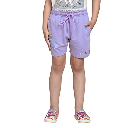 Image of Kidsville Frozen Printed Regular Fit Purple Ploycotton Girl's Shorts