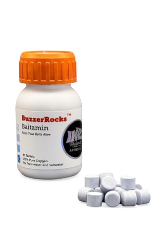 BuzzerRocks Baitamin Bait Fish Survival Tablets – Oxygen-Boosting Formula for Improved Water...