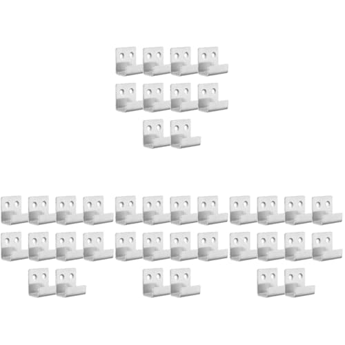 Image of Homoyoyo 40 Pcs Tile Pendant Wall Tile Bracket Black Mirrors Wall Plate Hanger Mirror Brackets Rear View Mirror Mount Clothes Rack Heavy Duty Black Headboard Stainless Steel Accessories, Silverx4pcs