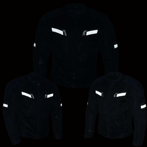 Image of Milwaukee Leather Men's CE Armored All-Season Motorcycle Jacket - Impact Protection Textile Racer Design - Small