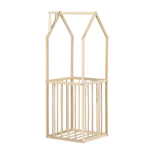 HomeStock Global Greatness House Shaped Toy Storage Unit Natural, Charming Design, Sturdy Construction, Versatile Storage Solution, 21.25