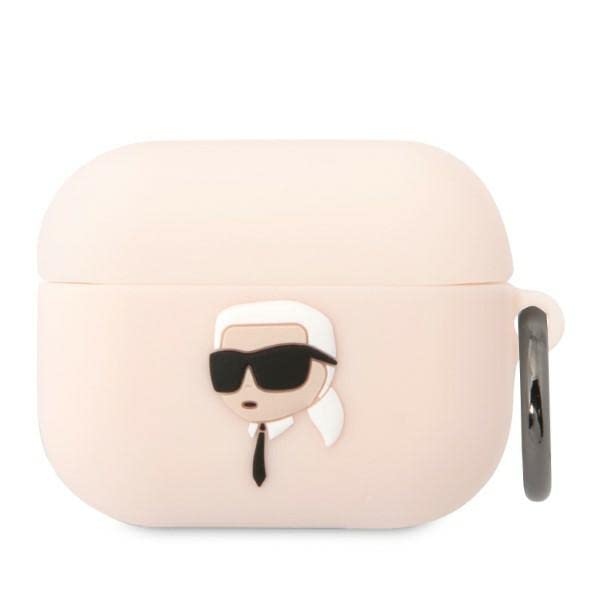 Karl Lagerfeld Silicone NFT Karl Head 3D Coque AirPods Pro, Rose