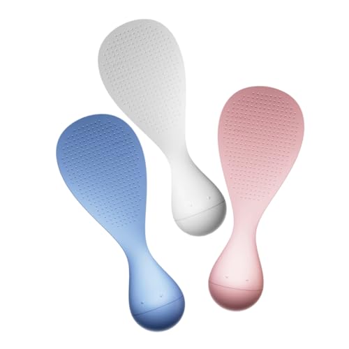 PRETYZOOM Rice Paddle Set 3pcs Non-stick Tumbler Spatula Heat Resistant Anti Stick Korean Style Serving Spoon for Rice Cooker