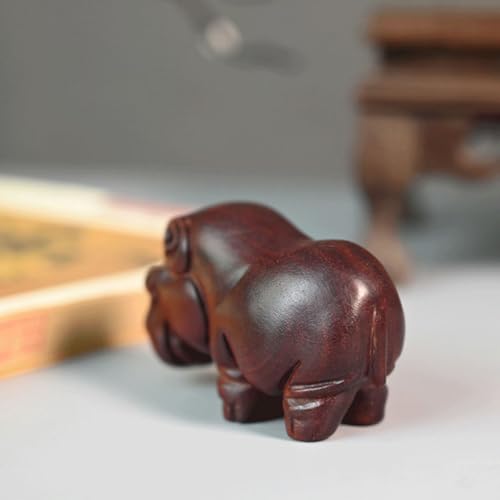 Sculpture artisanale compacte hippopotame, le cadeau en bois idéal