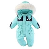キッズ スキーウェア 男の子 女の子 子供 雪遊び 防寒 ベビー スノボウエア プレゼント フード 柔らかい あったか スキー 着せ替え便利 室内着 年賀状 男女兼用 (ブルー，100)