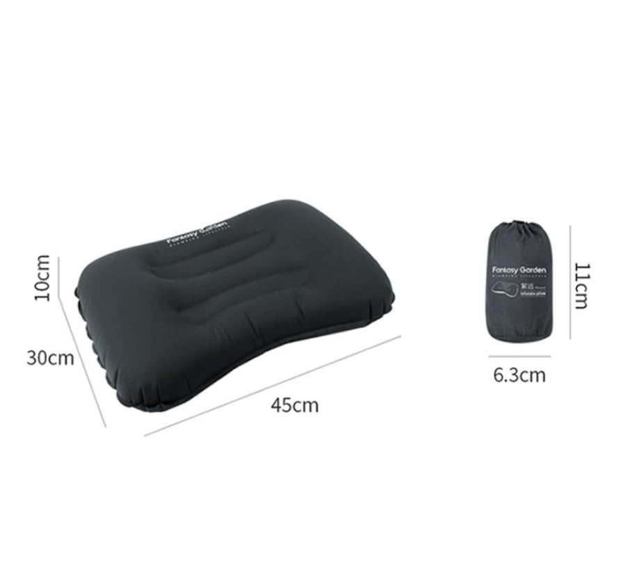 Luminexia Almohada de Playa Hinchable,Almohada Inflable Camping,válvula de Aire Dual,inflado/desinflado rápido,Compresivo,Compacto,Ergonómico,Ideal para Camping,Playa,Viajes,Avión