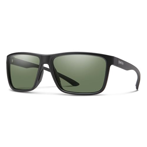 Image of SMITH Riptide Sunglasses - Grey Green ChromaPop Polarized, Matte Black