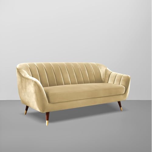 Image of Casaliving Anyse 3 Seater Sofa Set for Living Room (Cream Fabric) Premium Fabric Sofa Set