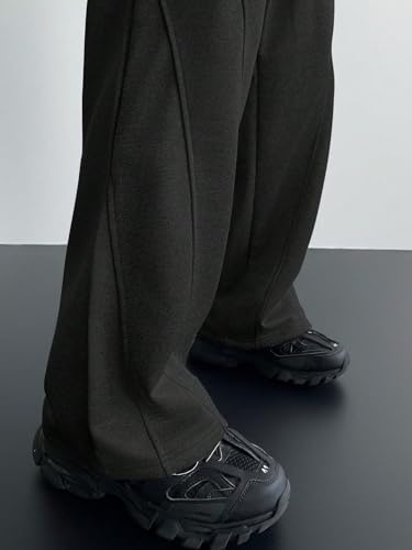 ZAFUL Mens Wide Leg Joggers Sweatpants Drawstring Solid Color Loose Fit Pockets Flare Leg Casual Pants4