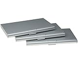 Business Card Holder Aluminum Business Name Card Credit Card Case Sliver Pack of 3(Sliver)