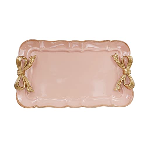 Bitray Decorative Tray Vintage Pink Rings Chain Bracelets Earrings Trays Square Jewelry Tray Cosmetics Perfume Holder #TOP20
