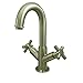 Kingston Brass KS8458JX Concord Lavatory Faucet With Push Pop-Up and Plate and 5" spout reach, Brushed Nickel