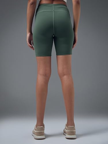 Image of TECHNOSPORT Women's Skinny Fit Solid Above Knee Elastoplus Tights for Gym, Workout & Sports