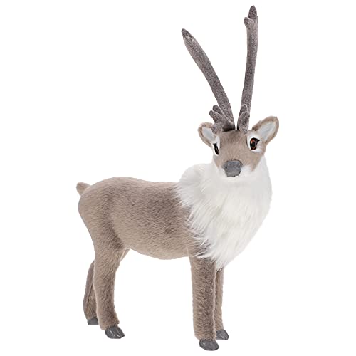1pc Simulation Elch Dekoration Xmas Tier Furret Plüsch Dekoration für Home Weihnachten Hirsch Figur Indoor Decor Party Decor Versorgung Kunststoff Faux Dekorative Artikel Auto