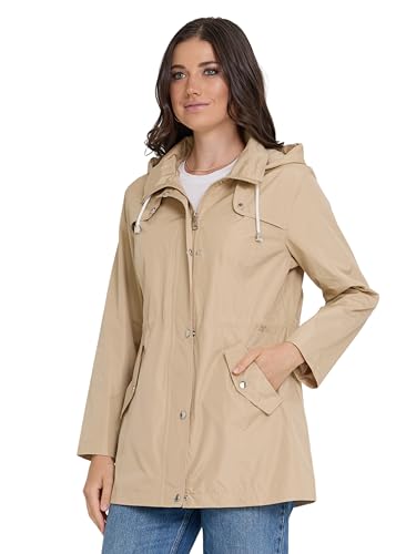 Steve Madden Rain Jacket Women - Waterproof with Hood Anorak Rain Coats for Women Windbreaker Plus Size XS-3X