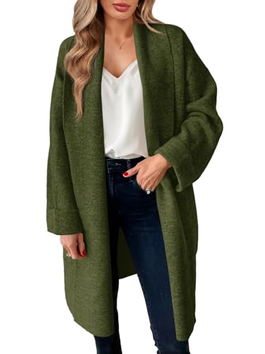 Image of Saodimallsu Womens Long Cardigan Sweaters Chunky Open Front Oversized Slouchy Knit Fall Trendy Coatigan Jackets