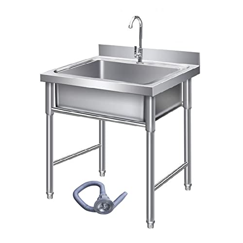 Evier de traiteur Natliedop Evier de traiteur Grand évier commercial en acier inoxydable sur pied,...