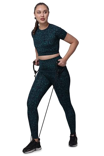 Image of SPLORR Premium Tights and Bra High Waist Stretchable Gym Tights Leggings Gym wear /Active Wear Yoga Pants Zumba /Dance Womens Workout Gym Tight Stretchable Workout Yoga Gym and Sports Bra Set