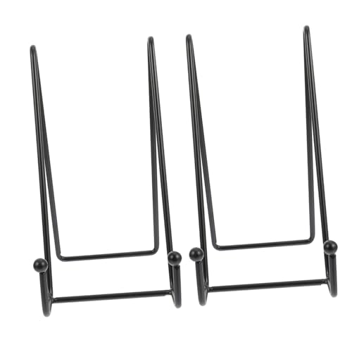 PRETYZOOM Vertical Plate Holders Iron Plate Display Rack for Kitchen Home Office Decor