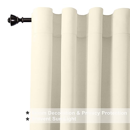 Image of THE LINEN COMPANY Duck Canvas Cotton Curtains 6 Feet Long, Solid Door & Window Curtains, 6ft Set of 2, Natural