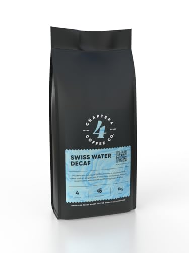 Chapter 4 Coffee Swiss Water Decaf Coffee Beans | Finely Crafted + Roasted in the UK | Gourmet Beans for Great Tasting Coffee at Home or On the Go | Premium Single Origin Arabica Bean