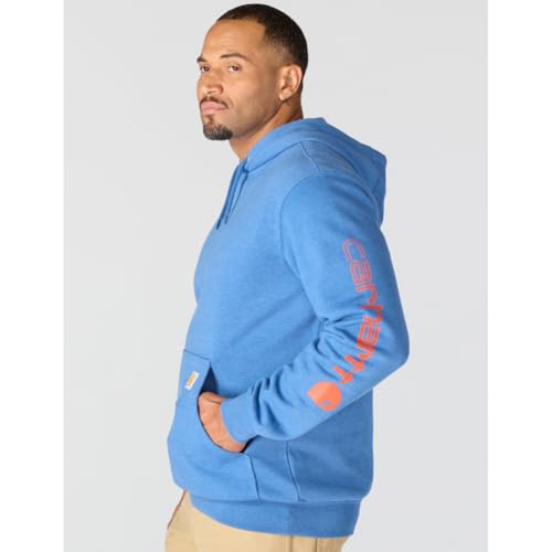 Image of Carhartt Men's Signature Sleeve Logo Midweight Sweatshirt Hooded
