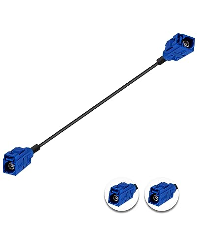 Vecys Fakra C Female to Fakra C Female Blue Pigtail Cable RG174 6IN/15CM GPS Antenna Extension Cable for Car Radio