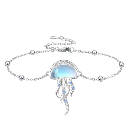 Fox/Jellyfish/Chicken/Dragonfly/Bracelet Sterling Silver Moon Fox Heart Bracelet Animal Christmas Jewelry for Women