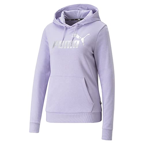 PUMA Damen Essentials+ Metallic Logo Hoodie SVivid Violet Purple
