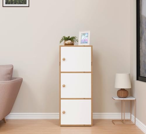 Spyder Craft Wooden Cabinet – Three Tier Engineered Wood Storage Cabinet For Living Room, Space Saving Furniture For Rs. 3548 @ 82 %