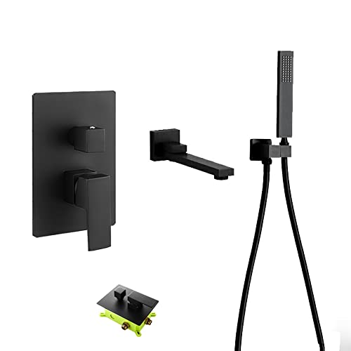 Mitigeur de douche anti-brûlure à température constante ensemble cascade noir mat - 3