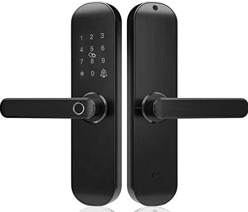 Smart WiFi Home Door Lock, Keyless Fingerprint Entry, Temporary Password, RFID, Wireless App, Mechanical Key, Touch Screen Keypad, Digital Lock, Bedroom Hotel Airbnb, Left Hand