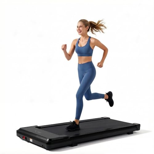 NEWBULIG Walking Pad Under Desk Treadmill, Portable Compact Electric Walking Treadmill with Remote Control & LED Display for Home Office, Quiet Fitness Machine, Black