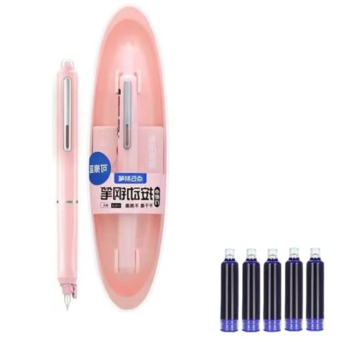 lmoikesz Einziehbarer Füllfederhalter Set,0.38 mm Retractable Fountain Pen, mit 5 Patronen & Etui - Luftigdicht gegen Austrocknen,Ergonomischer Griff für langes Schreiben, Rosa lmoikesz Einziehbarer Füllfederhalter Set,0.38 mm Retractable Fountain Pen, mit 5 Patronen & Etui - Luftigdicht gegen Austrocknen,Ergonomischer Griff für langes Schreiben, Rosa