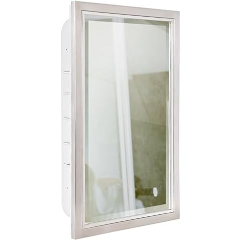 Head West Brushed Nickel Recessed Medicine Cabinet Mirror Cover