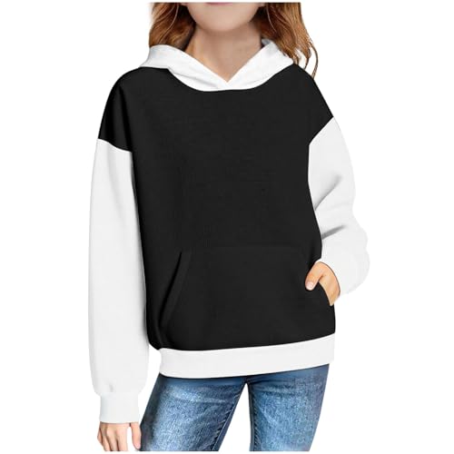 DDAPJ pyju Hoodies for Girls 2025 Fall Fashion Colorblock Waffle Sweatshirts Casual Long Sleeve Hooded Pullover with Pocket