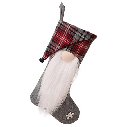 MARIBUR Weihnachtsstrumpf Personalisiert,41cm große Bart-Weihnachtsstrümpfe Cover