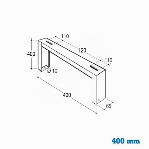 Juego soporte nivelable 400 mm Altura 400