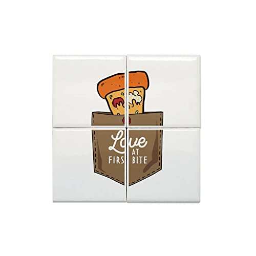 Carreaux céramique street food 20x20cm lot de 4 décoration murale cuisine