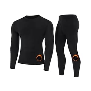 Runhit Mens Thermal Underwear Set Fleece Lined Long Johns Base Layer Top Bottom Cold Weather Gear for Hunting Running Skiing