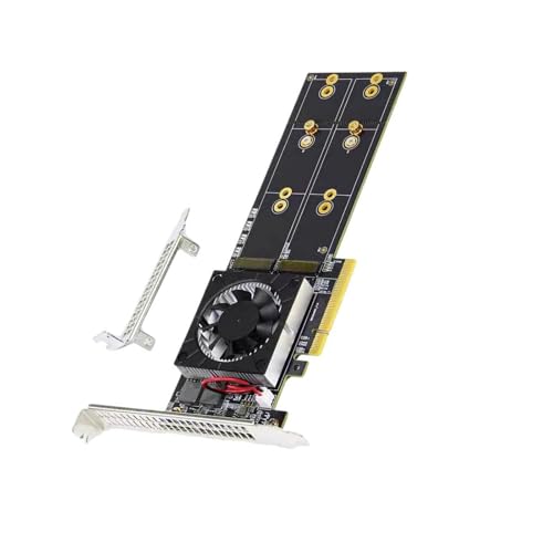 Carte PCIe pour 4 SSD NVMe avec dissipateur thermique en aluminium et commutateur PCIe 3.0