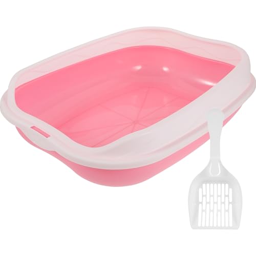 Mipcase set arenero para gatos plástico rosa miniatura 1