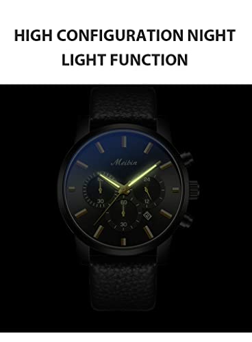 Leather Strap Waterproof Watch for Women - Quartz Casual Chronograph with Calendar - Women's Wrist Watch4